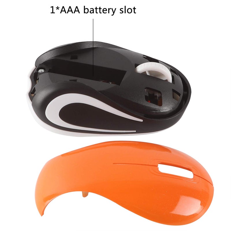 elec Space Mini Small Wireless Mouse for Travel Optical Portable Mini Cordless Mice with USB Receiver for PC Laptop Computer (Orange) - Image 5